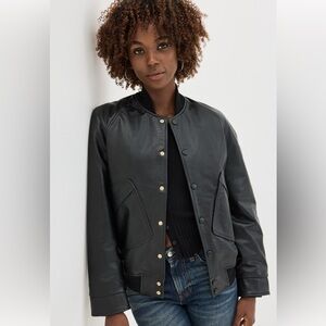 VICTORIA BECKHAM Varsity Leather Jacket - Size 8